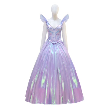 Wicked Glinda Fairy Purple Cosplay Costume Prom Dress Halloween Outfit Becostume